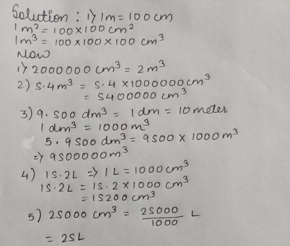 B Convert The Following Cubic Units As Indicated Gauthmath