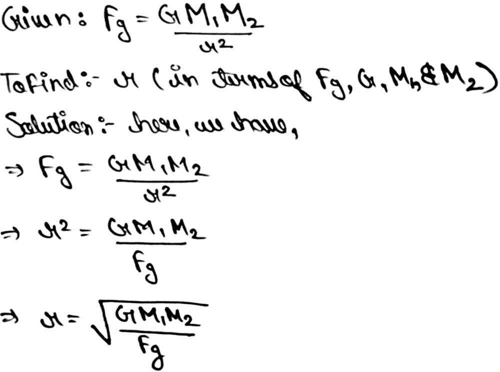 The Formula To Calculate The Gravitational Force B Gauthmath