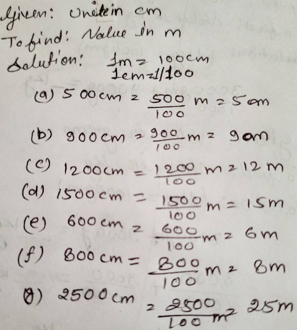 Convert Into Metres One Has Been Done For Yo Gauthmath