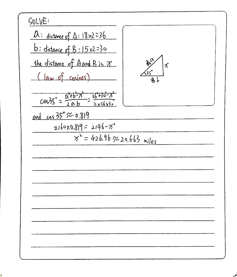 solved-two-cruise-ships-leave-the-same-port-with-a-35-o-angle-between