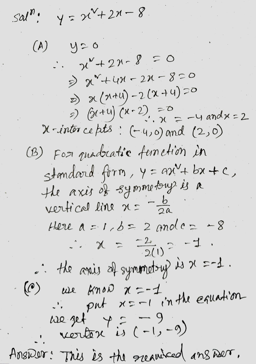 Q7 A Parabola Has An Equation Y X2 2x 8 Q9 1 6mr Gauthmath