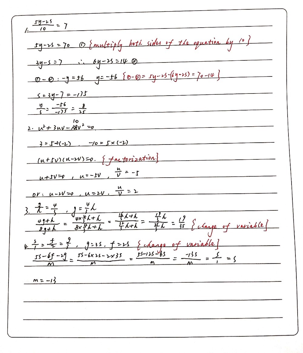 1 Find If 5y 2s 10 3y S 7 2 Solve For The Ratio Gauthmath