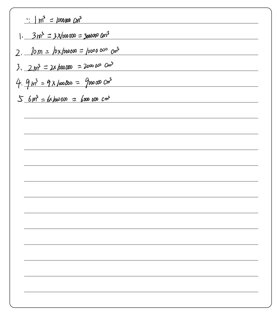 Convert To Cubic Centimeters 1 3 M3 Underline Cm Gauthmath