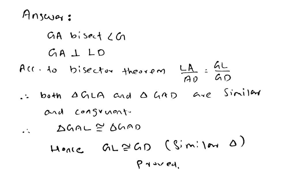 Given Widehat Ga Bisects Angle G Vector Ga Bot Gauthmath