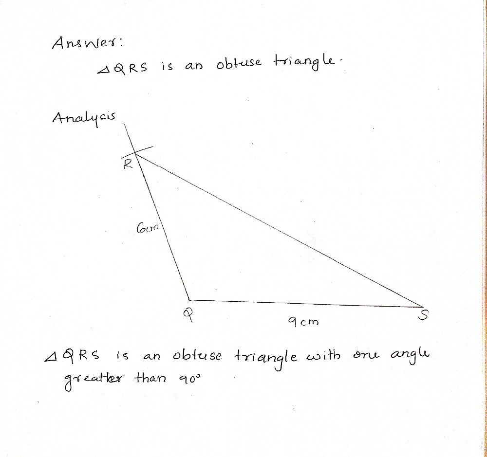 Construct Triangle Qrs If Qs 9cm Angle Rqs 112 D Gauthmath