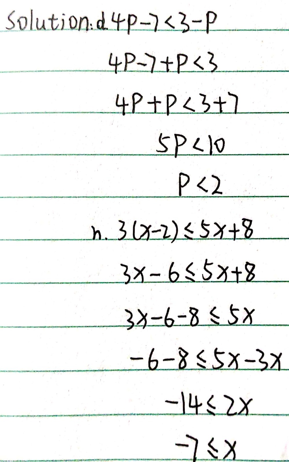 4 Solve The Following Inequalities Aj 3x 2 S Gauthmath