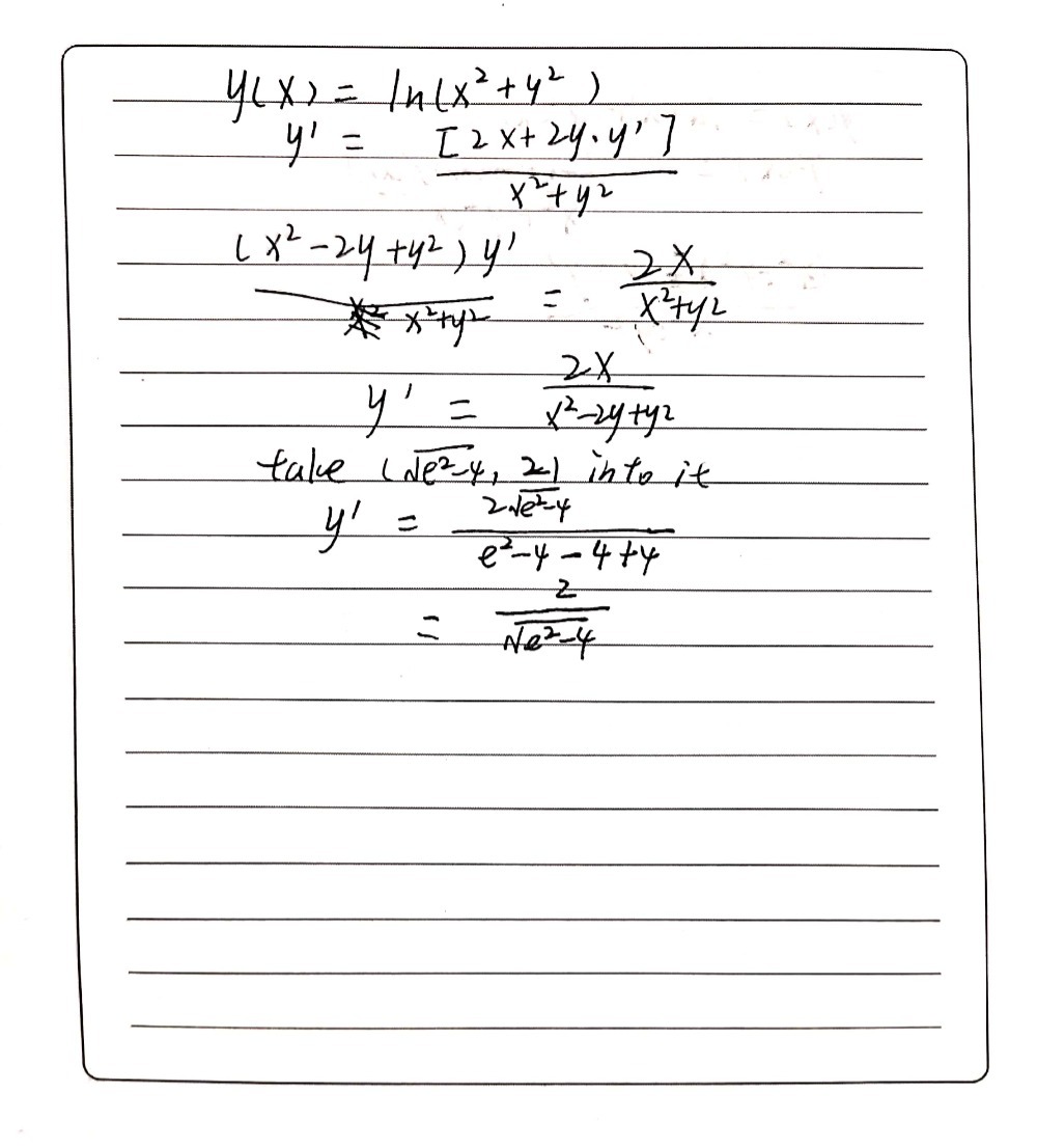 1 Point Let Y Ln X2 Y2 Determine The Derivative Gauthmath 1 Point Let Y Ln X2 Y2 Determine The Derivative Gauthmath