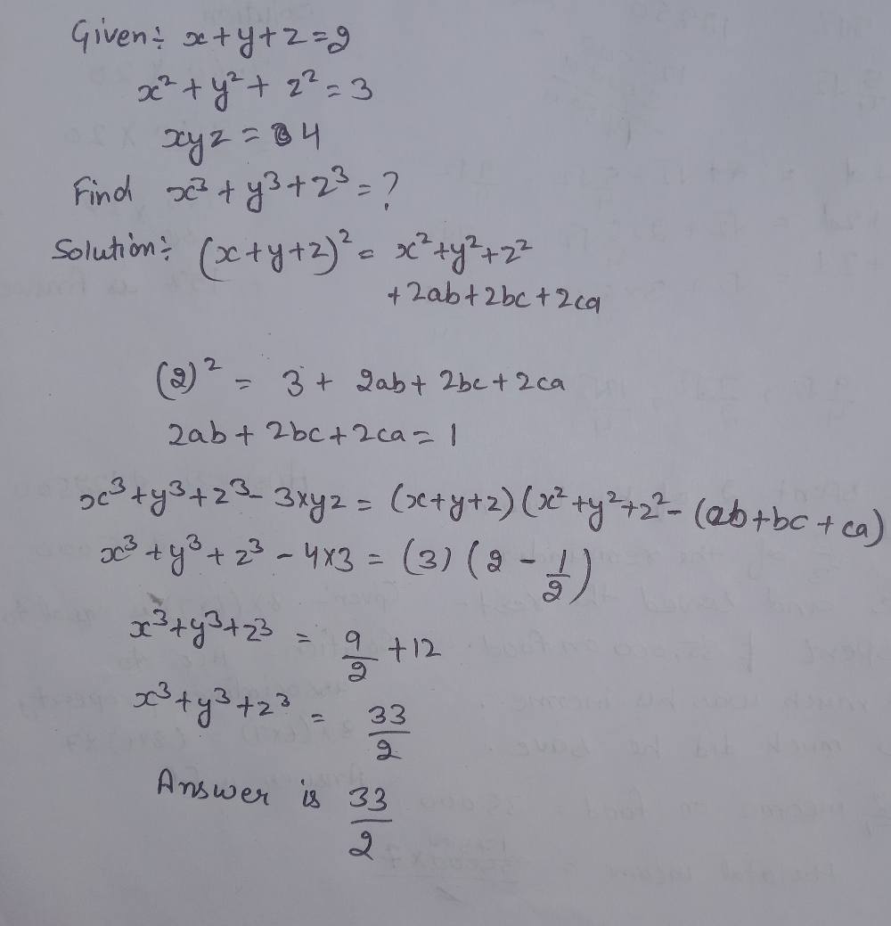 X Y Z 2 X2 Y2 22 3 X Y Z 4 X3 Y3 Z3 Gauthmath X Y Z 2 X2 Y2 22 3 X Y Z 4 X3 Y3 Z3 Gauthmath