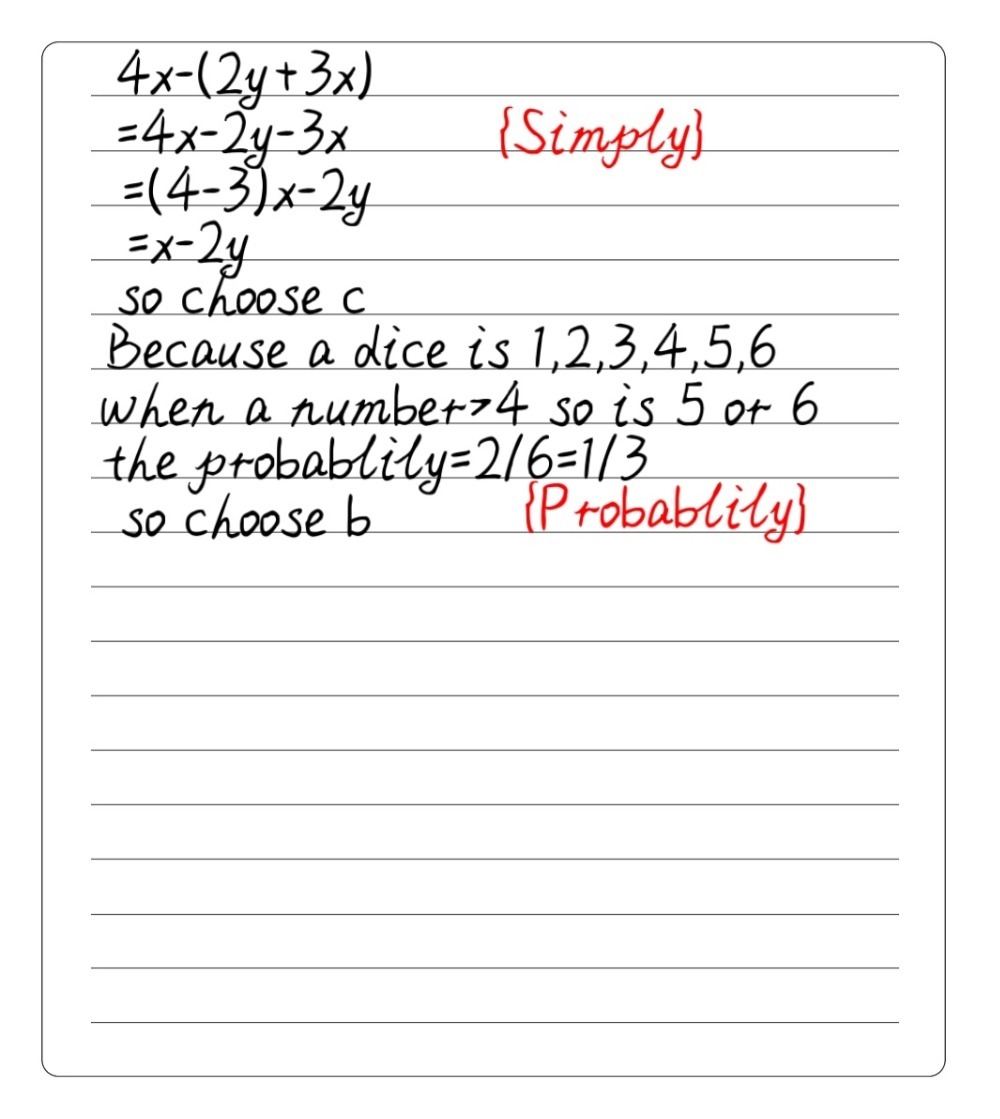 Simplify 4x 2y 3x Select One A 3x Y B 2y X C Gauthmath