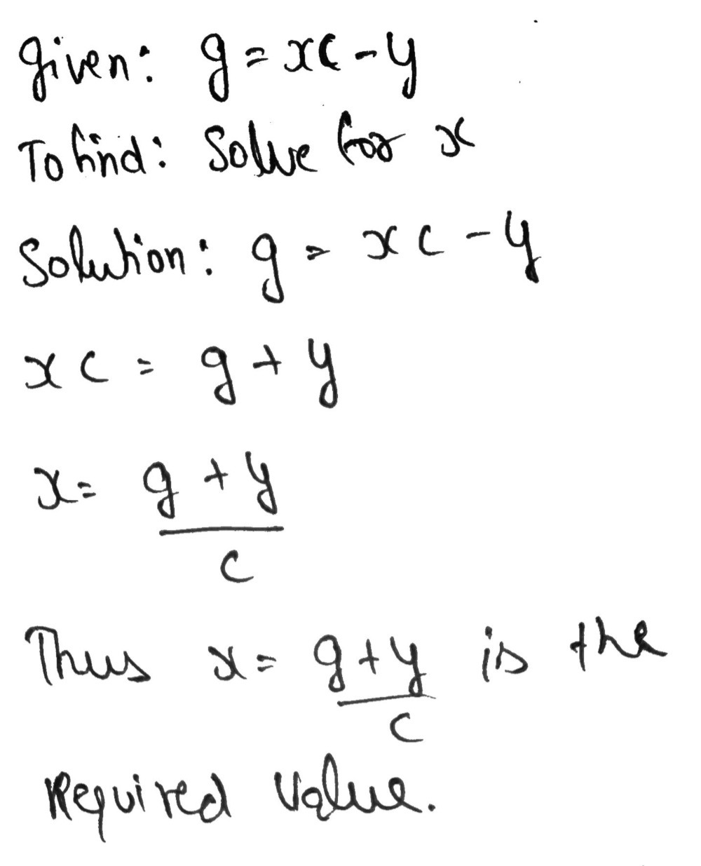 1 Solve The Literal Equation For X G Xc Y Gauthmath 1 Solve The Literal Equation For X G Xc Y Gauthmath