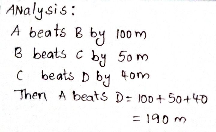 In A Race Of 1 Km A Beats B By 100m B Beats Gauthmath