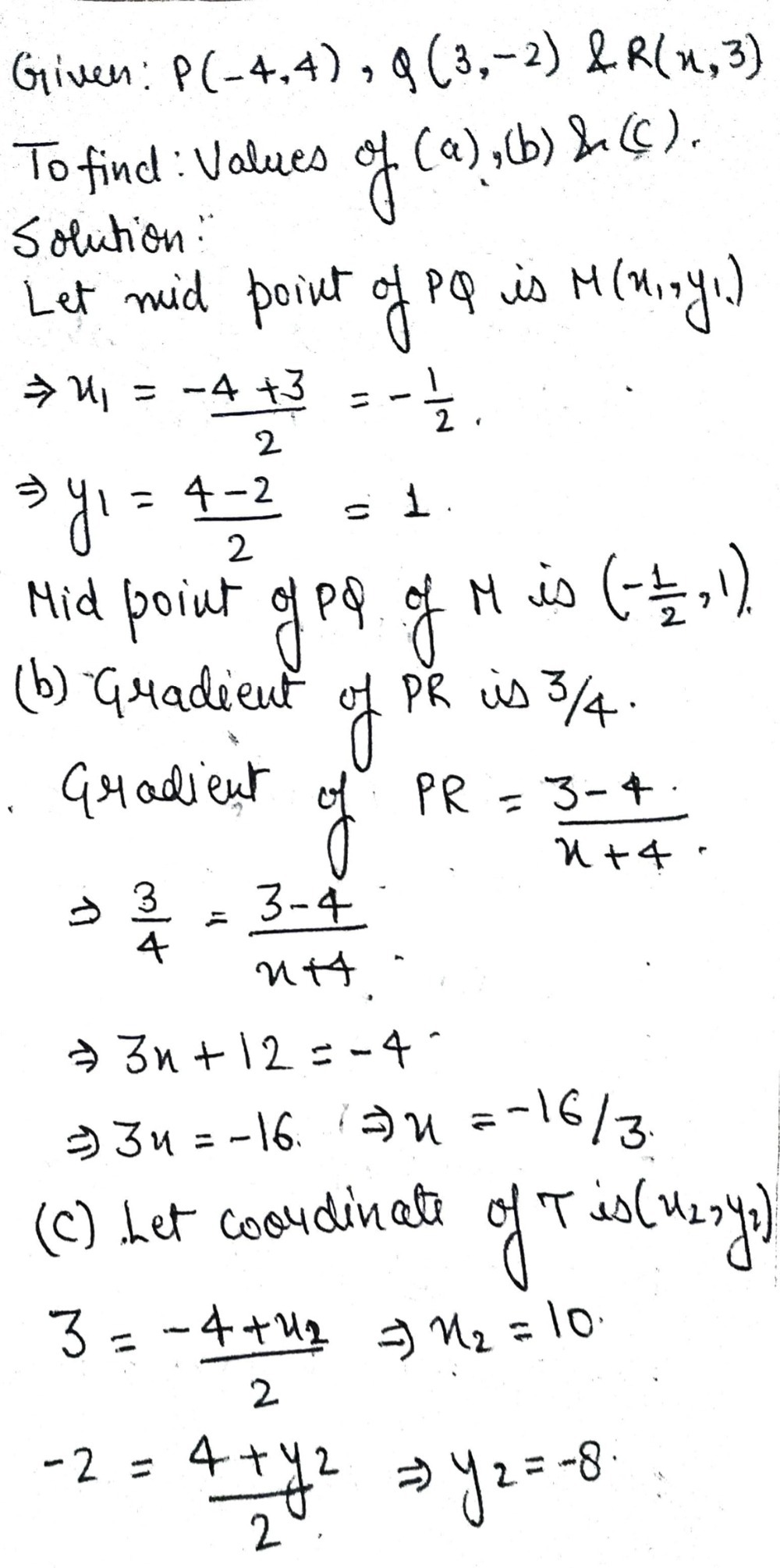 Q8 P Is 4 4 And Q Is 3 2 And R Is X 3 A Find Th Gauthmath