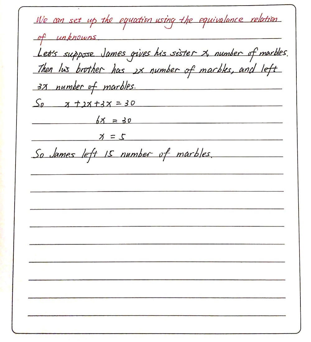 3. James had 30 marbles. He gave a certain number Gauthmath