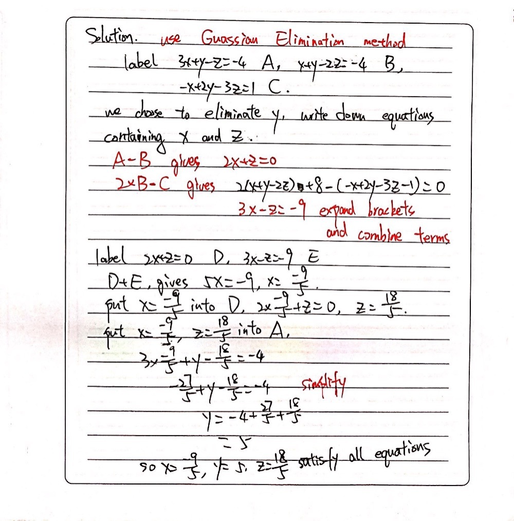 Solve Following System Of Linear Equations Usi Gauthmath