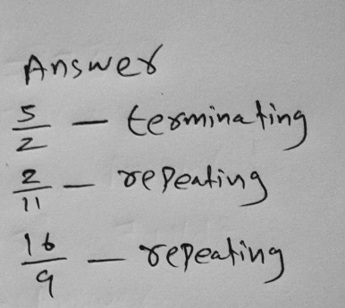 Write Each Fraction As A Repeating Or Terminating Gauthmath