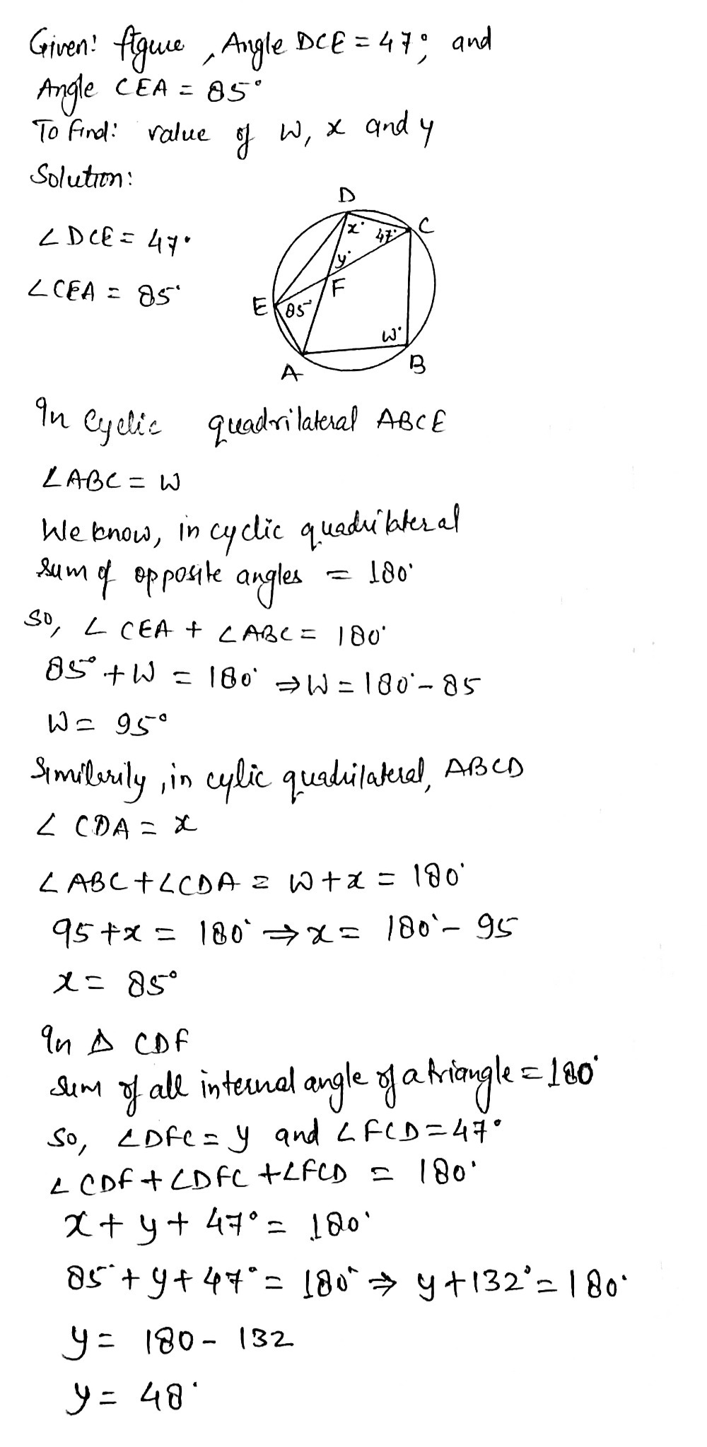 The Points 4 B C D And E Lie On The Circumferen Gauthmath