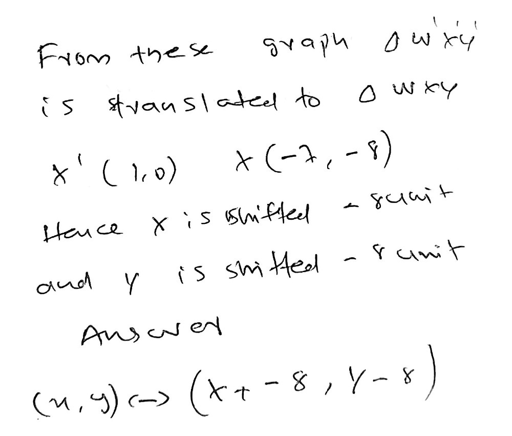 Eighth U Wxy Is A Translation Of Wx Gauthmath