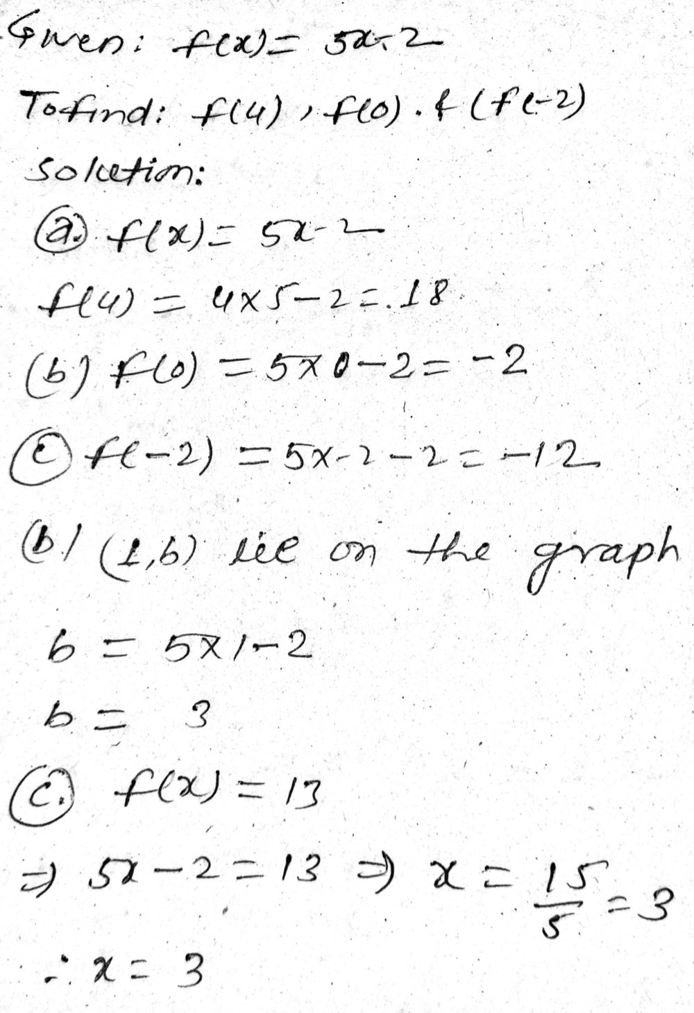 Exercise 12c For The Function Fx 5x 2 A Find F4 F0 Gauthmath