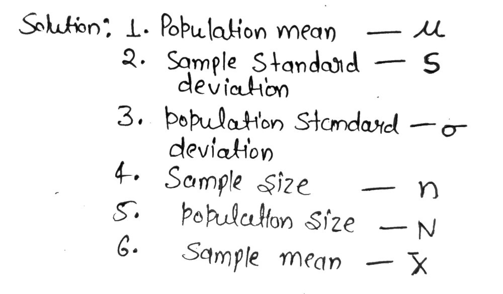 Column A 1 Population Mean A X 2 Sample Stan Gauthmath