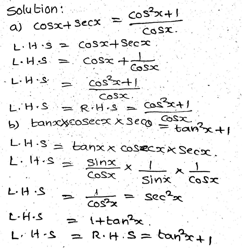 7 Prove One Of The Following Trigonometric Identi Gauthmath