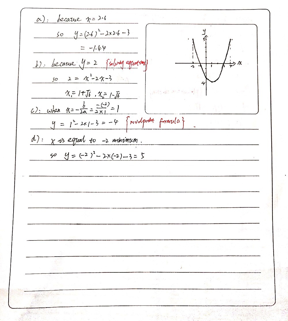 Draw The Graph Of Y X2 2x 3 For The Values Of X F Gauthmath