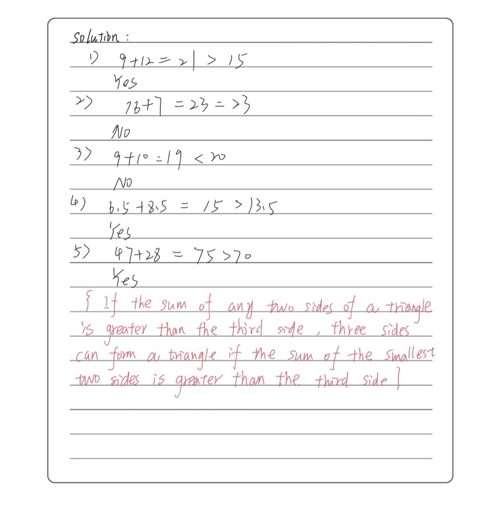 Activity 1 Decide Whether Each Set Of Numbers Are Gauthmath