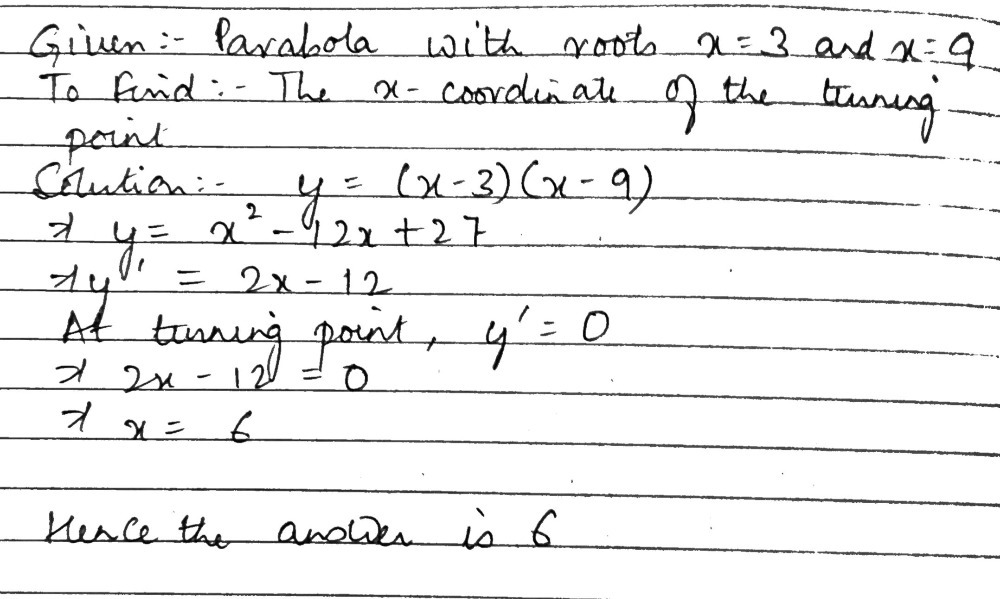 1 1 What Is The X Coordinate Of The Turning Point Gauthmath