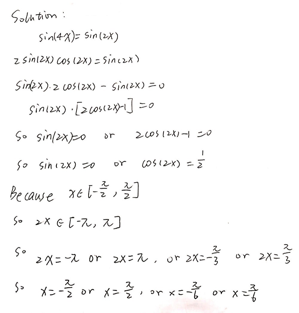 Sin 4x Sin 2x X Frac P 2 Frac P 2 Gauthmath