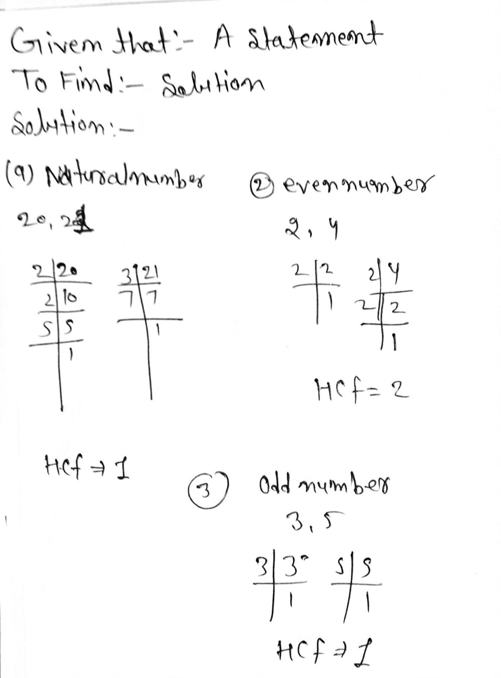 I Find The Hcf Of Two Consecutive A Natural Num Gauthmath
