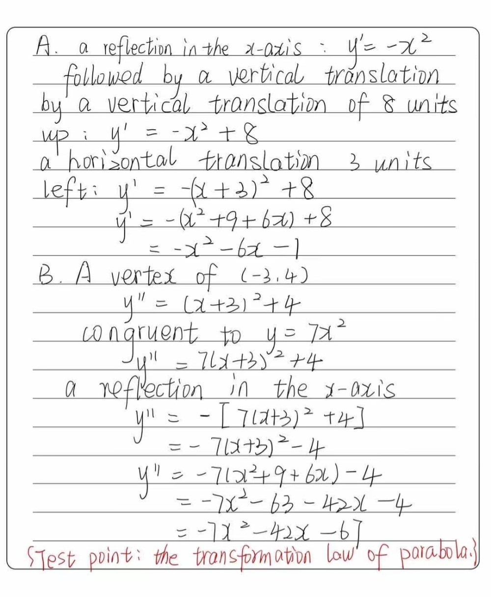 Write An Equation In Both Vertex Form And Standard Gauthmath