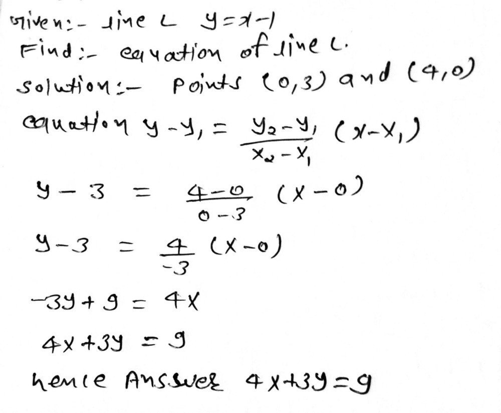 Here Is Line L And The Graph Of Y X 1 The Scales O Gauthmath