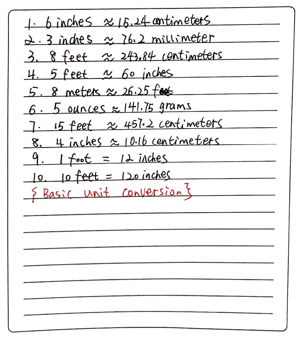 Convert The Following 1 6 Inches To Centimeter Gauthmath