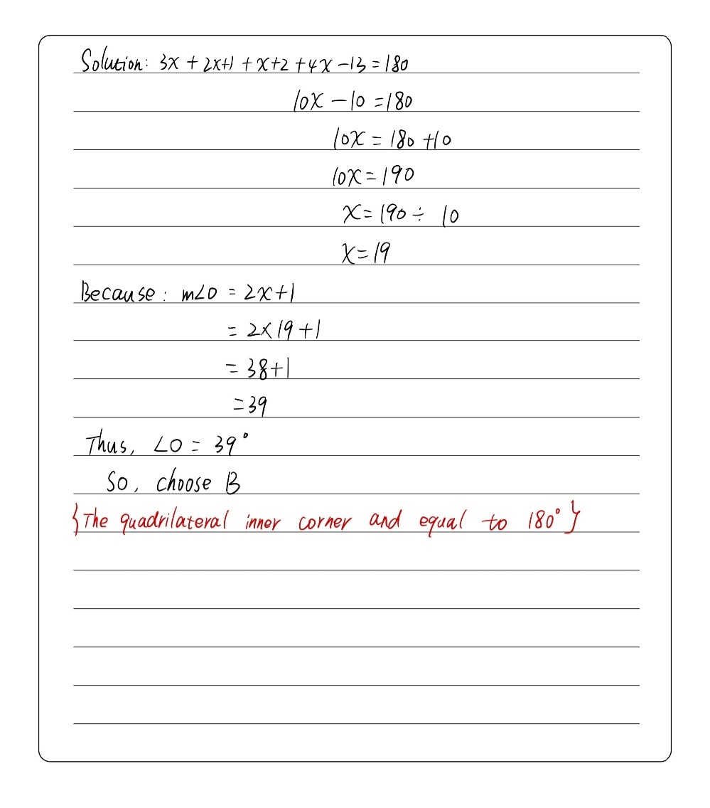 21 In A Given Quadrilateral L U E E Mangle L 3x M Gauthmath