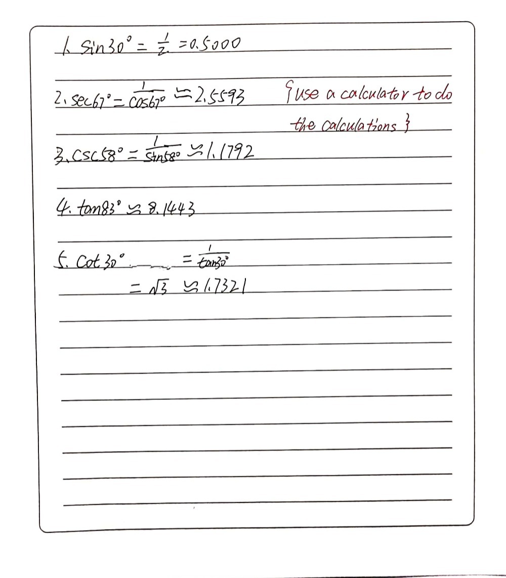 Find Each Value Tofour Decimal Places 1 Sin 30 Gauthmath