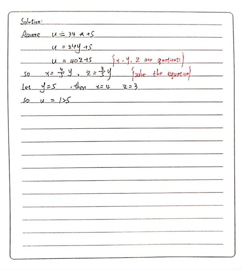 Bwhen A Number U Is Divided By 34 Or 24 Or 40 The Gauthmath