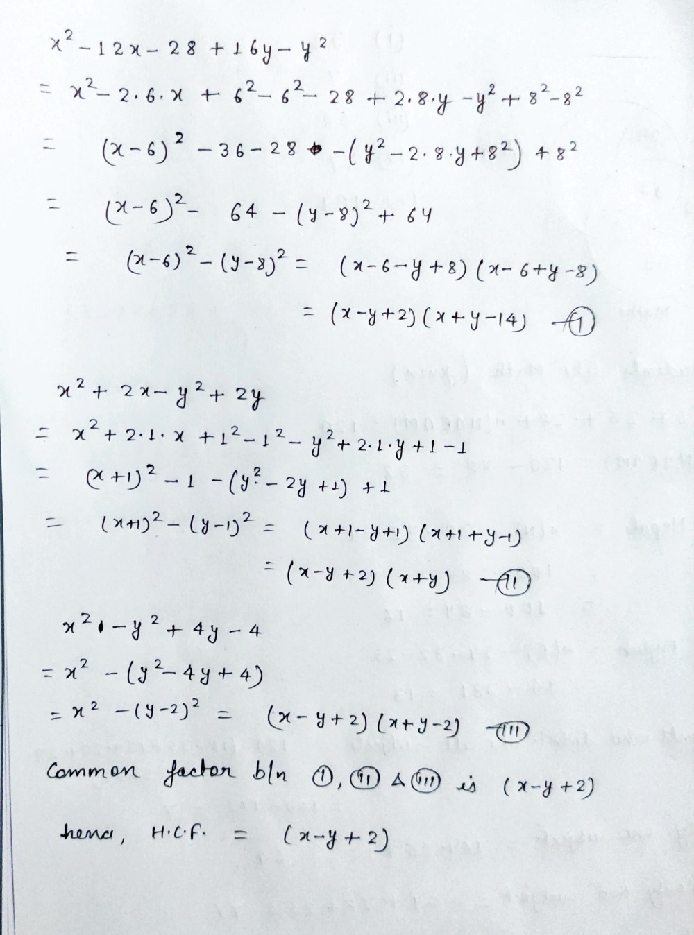 Example 3 Find The H C E Of X2 12x 28 16y Gauthmath