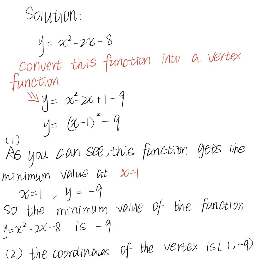 A Below Is A Graph Of X I Find The Minimum Gauthmath