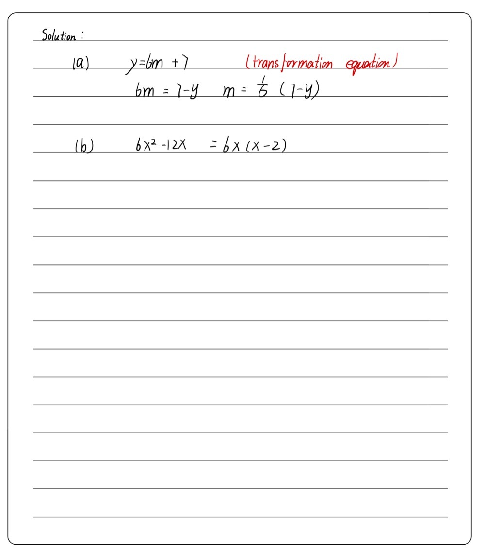 5 A Make M The Subject Of The Formula Y 6m 1 Gauthmath