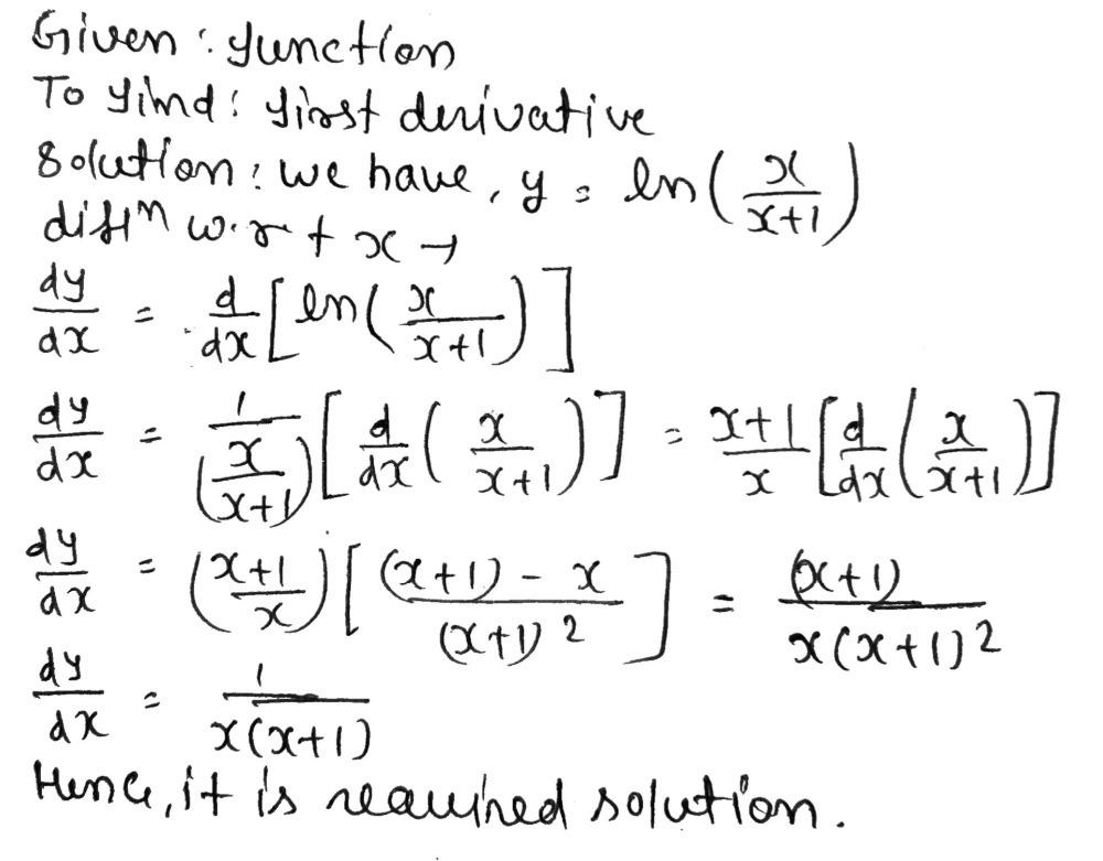 Find The First Derivative Of The Function Y Ln X Gauthmath