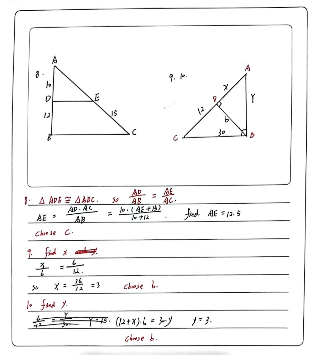 8 Find Ae A A 18 B 11 75 C 12 5 D 13 For Gauthmath