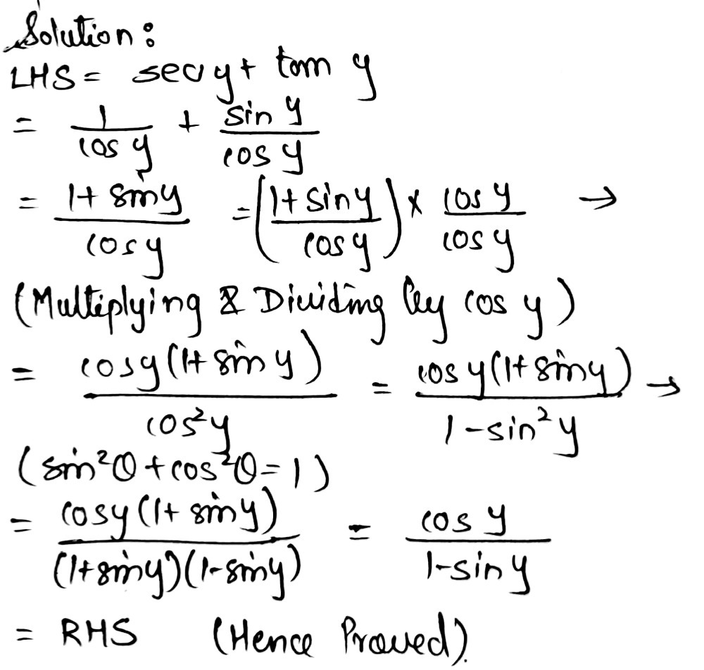 Prove The Following Trigonometric Identities Show Gauthmath