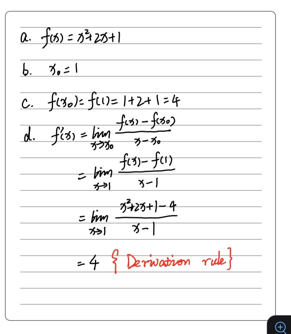 Ii Find The Derivative Of Fx X2 2x 1 At X 1 Using Gauthmath