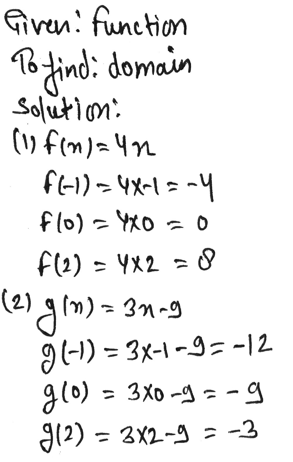Evaluate The Function Over The Domain Given X 1 Gauthmath