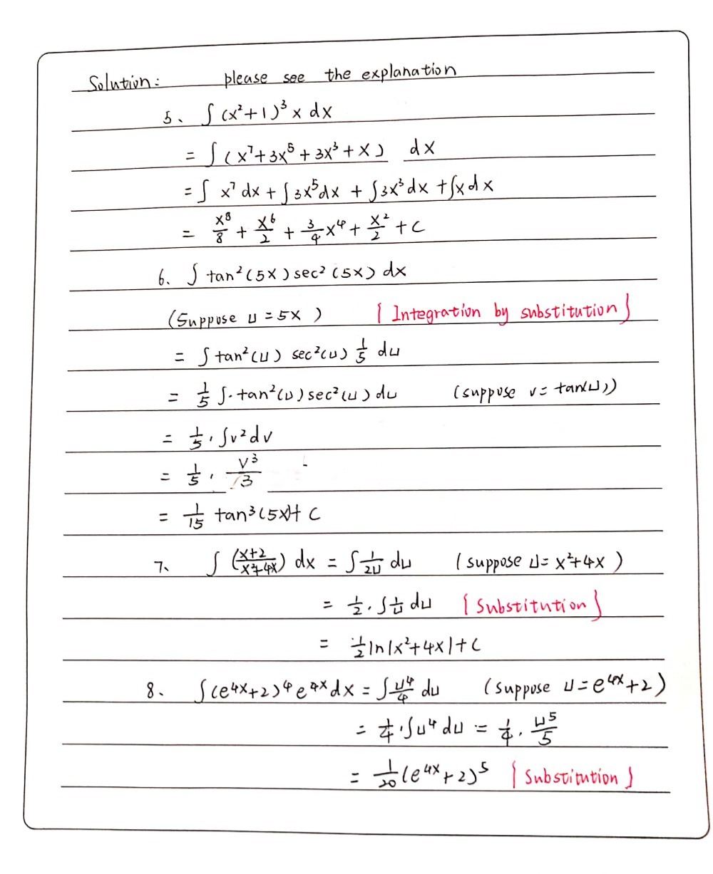 Evaluate The Integral Of The Following 5 T X Gauthmath