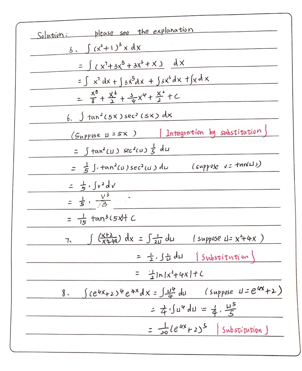 Evaluate The Integral Of The Following 5 T X Gauthmath