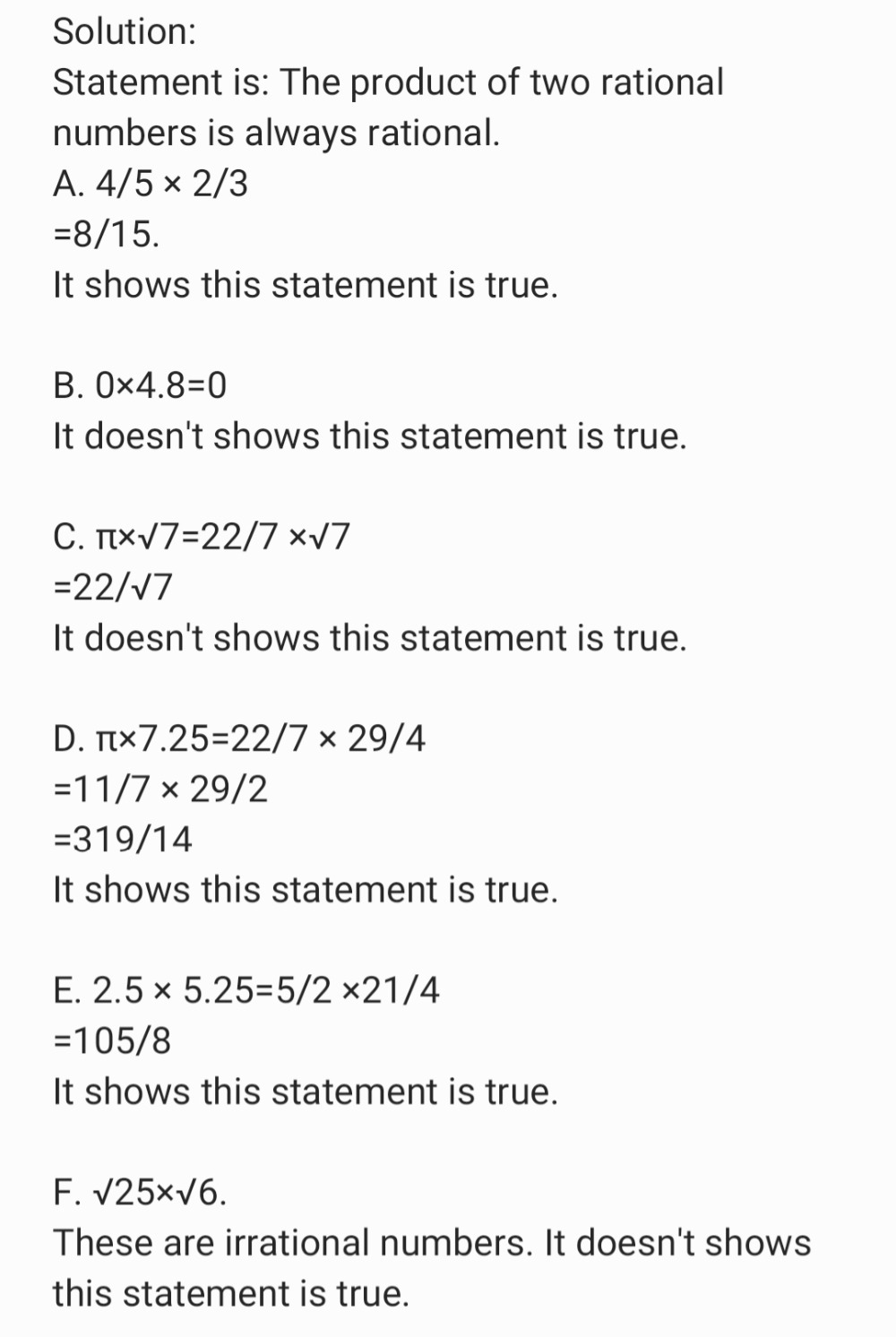 The Product Of Two Rational Numbers Is Always Rati Gauthmath The Product Of Two Rational Numbers Is Always Rati Gauthmath