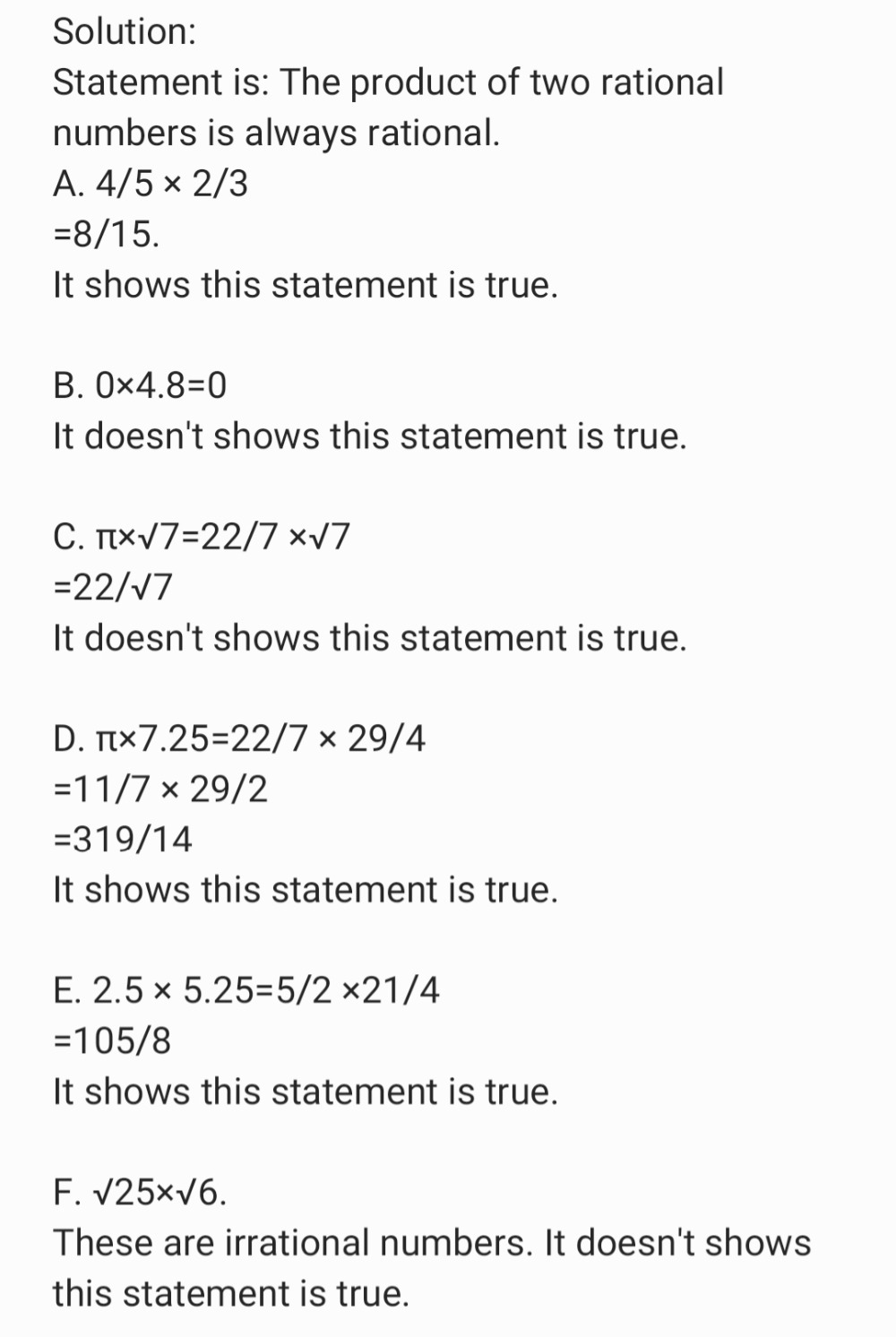 The Product Of Two Rational Numbers Is Always Rati Gauthmath