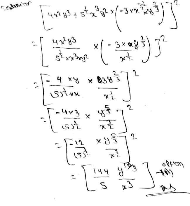 Simplify The Following 4x2y3 5 1 2 X3y2 3 Gauthmath