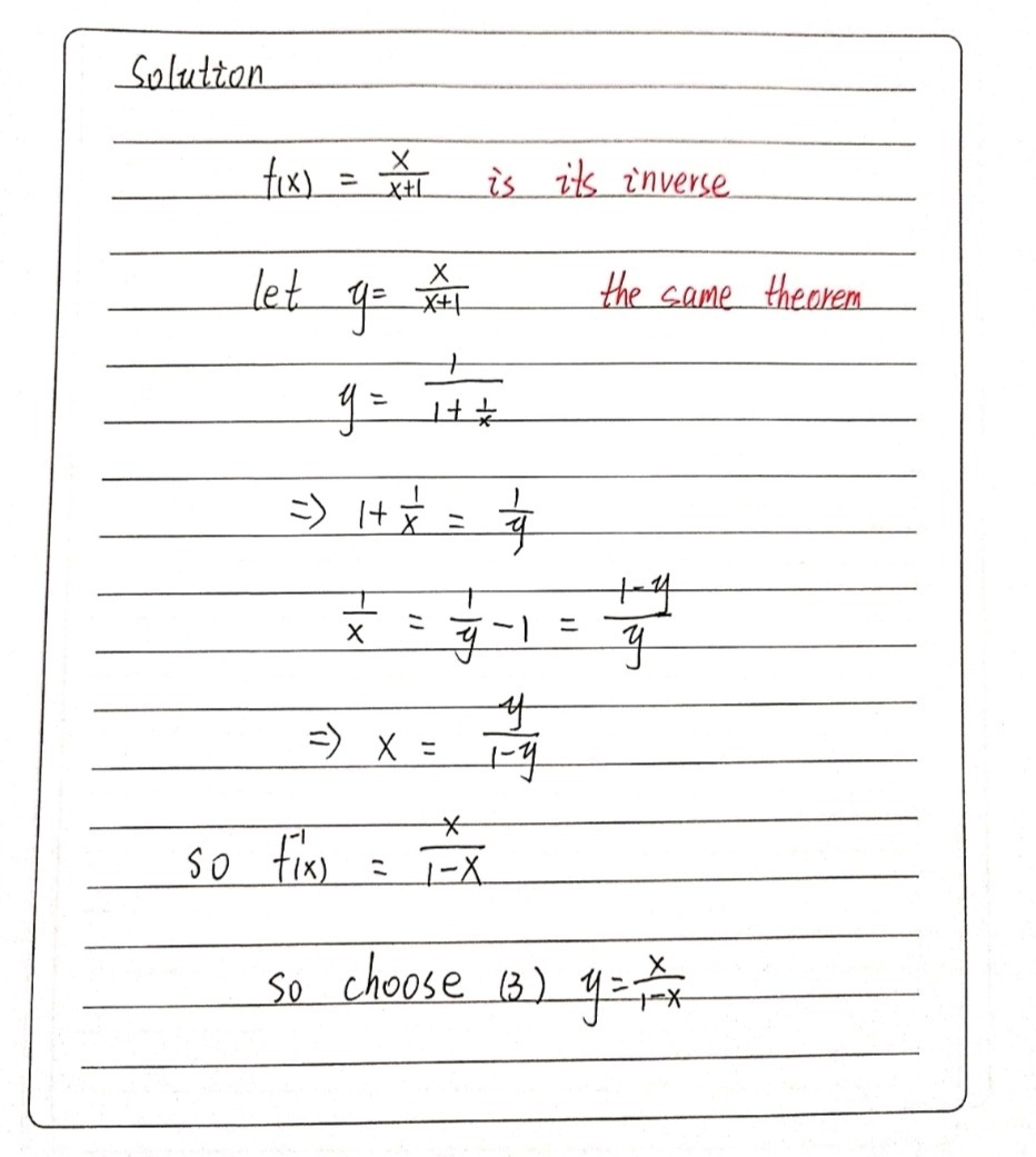 5 If Fx X X 1 Then Its Inverse F 1x Has An Eq Gauthmath