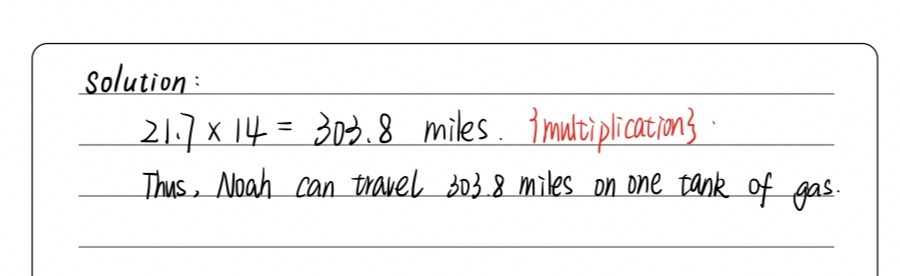 Noah Bought A New Car It Gets 21 7 Miles Per Gai Gauthmath Noah Bought A New Car It Gets 21 7 Miles Per Gai Gauthmath